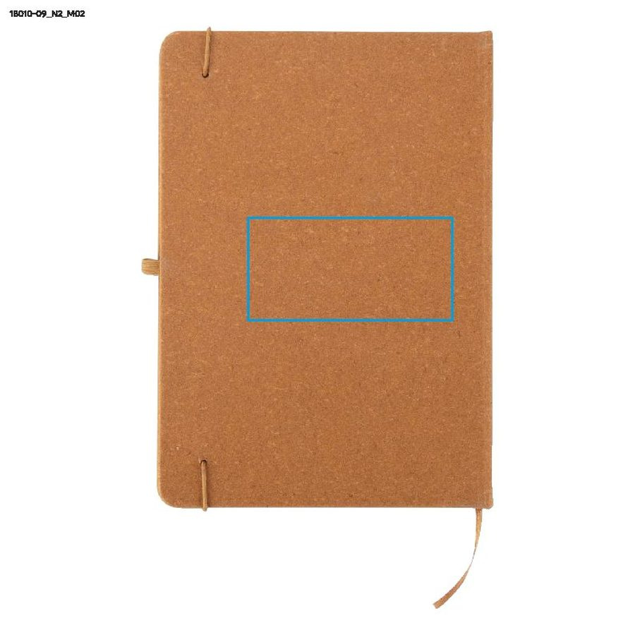 Carnet en PU recyclé GLITZO A5: Zone de marquage arrière · Tampographie