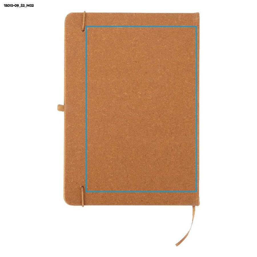 Carnet en PU recyclé GLITZO A5: Zone de marquage arrière · Sérigraphie