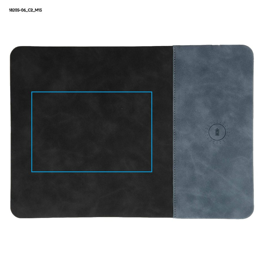 Коврик для мыши с беспроводным зарядным устройством ENERGO 15W: Print area front left · DTF
