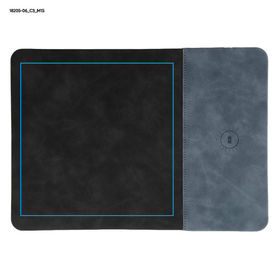 Коврик для мыши с беспроводным зарядным устройством ENERGO 15W: Print area front left · DTF