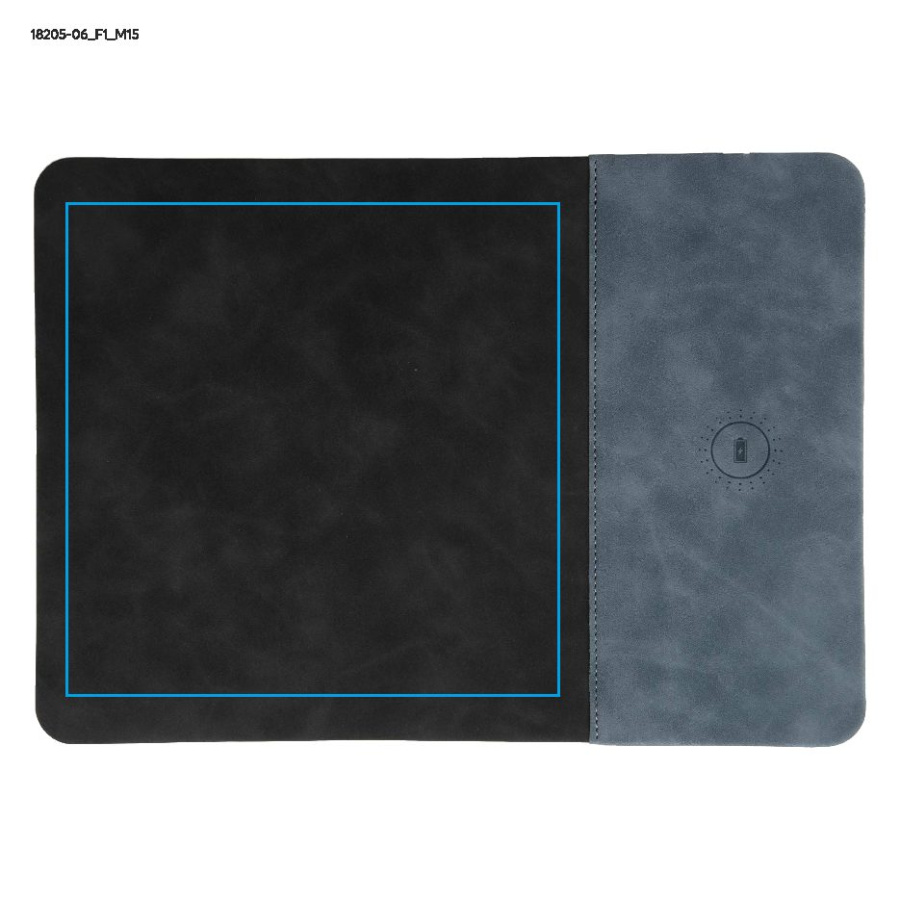 Коврик для мыши с беспроводным зарядным устройством ENERGO 15W: Print area front left · Screen printing heat transfer