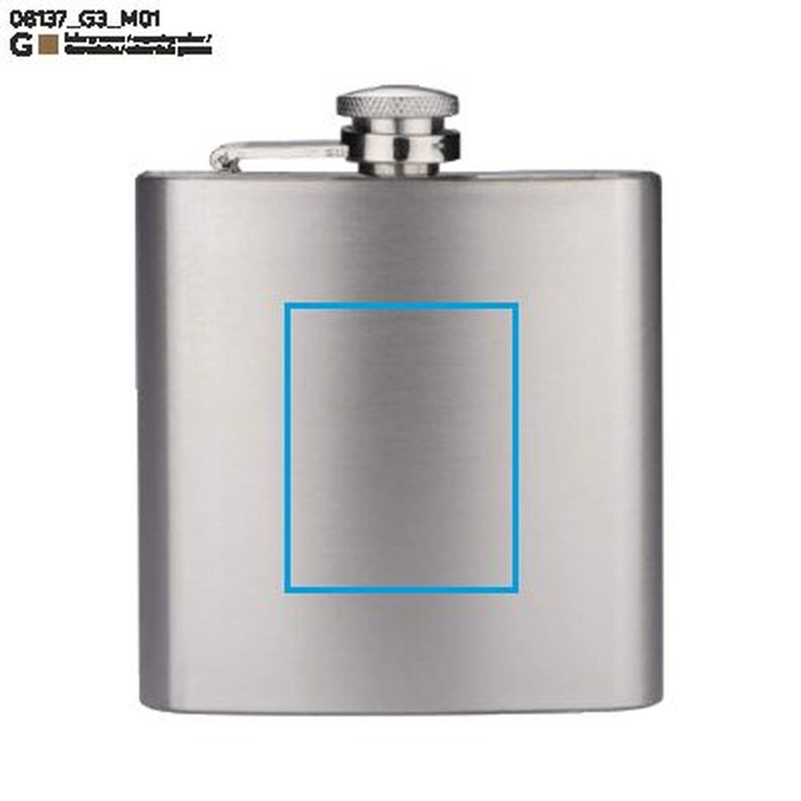 WARM – flasque 200 ml: Zone de marquage avant · Gravure laser