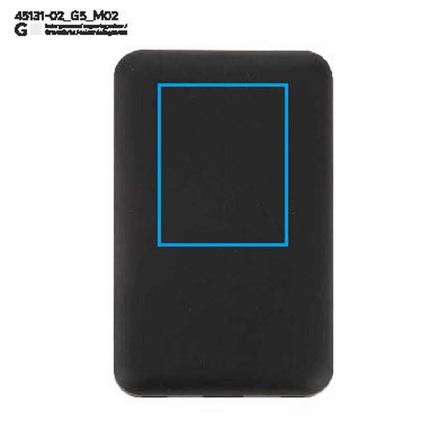 VELOCE – batterie externe 10000 mAh: Zone de marquage arrière · Gravure laser