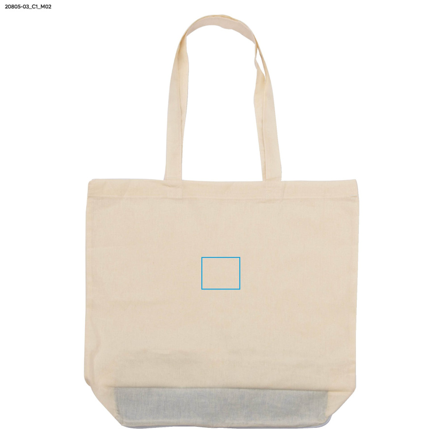 Sac de courses pliable FLIN 120 g: Zone de marquage arrière · DTF