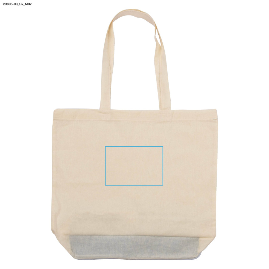 Sac de courses pliable FLIN 120 g: Zone de marquage arrière · DTF