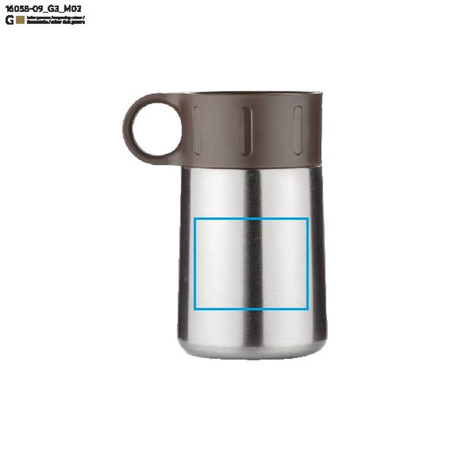 MATIN – mug isotherme 320 ml: Zone de marquage arrière · Gravure laser