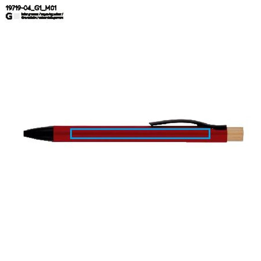 Stylo à bille PIK: Zone de marquage avant · Gravure laser