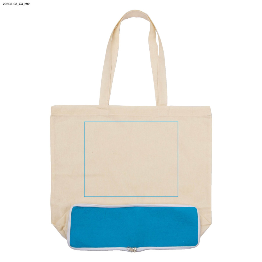 Sac de courses pliable FLIN 120 g: Zone de marquage avant · DTF