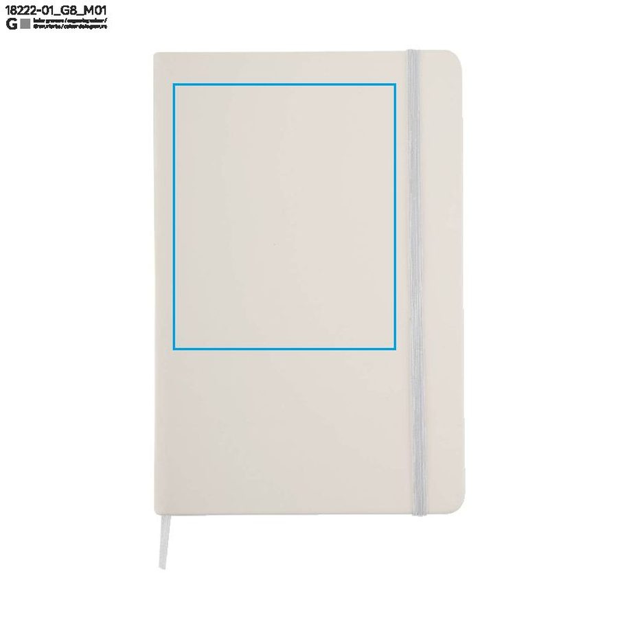 Carnet quadrillé VITAL A5: Zone de marquage avant · Gravure laser