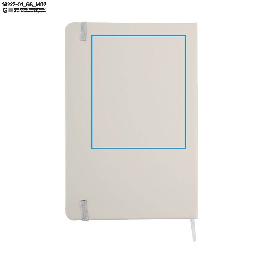 Carnet quadrillé VITAL A5: Zone de marquage arrière · Gravure laser