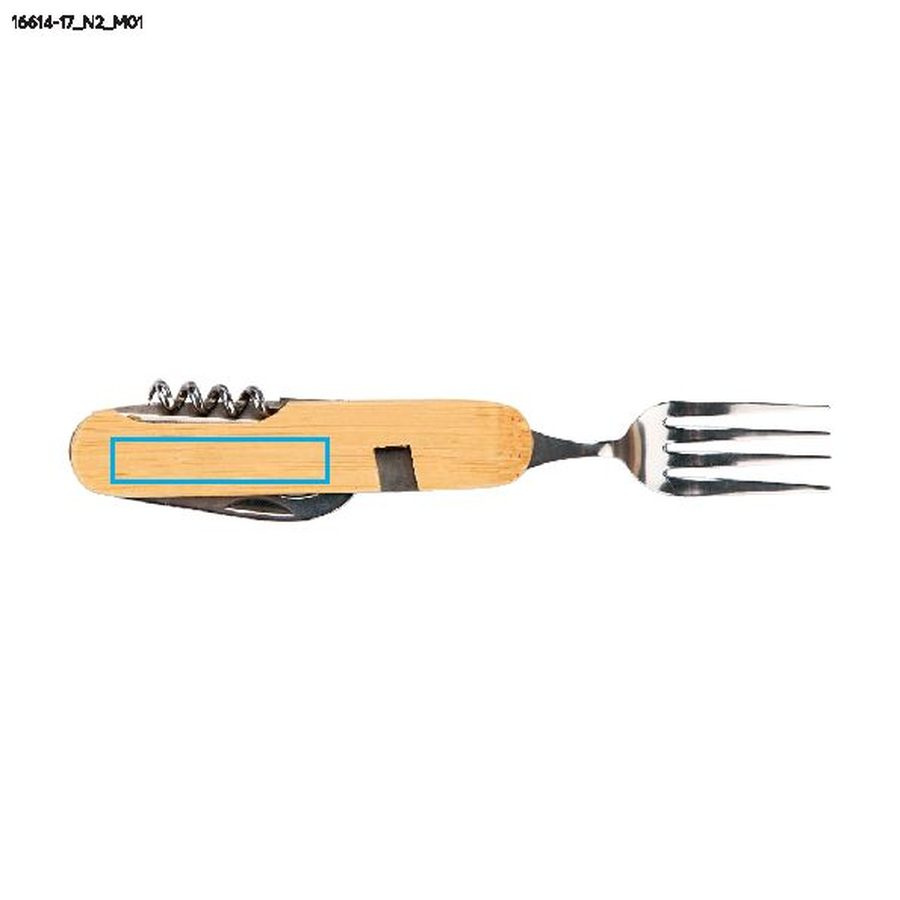 KENTI – set de couverts de voyage: Zone de marquage avant · Tampographie