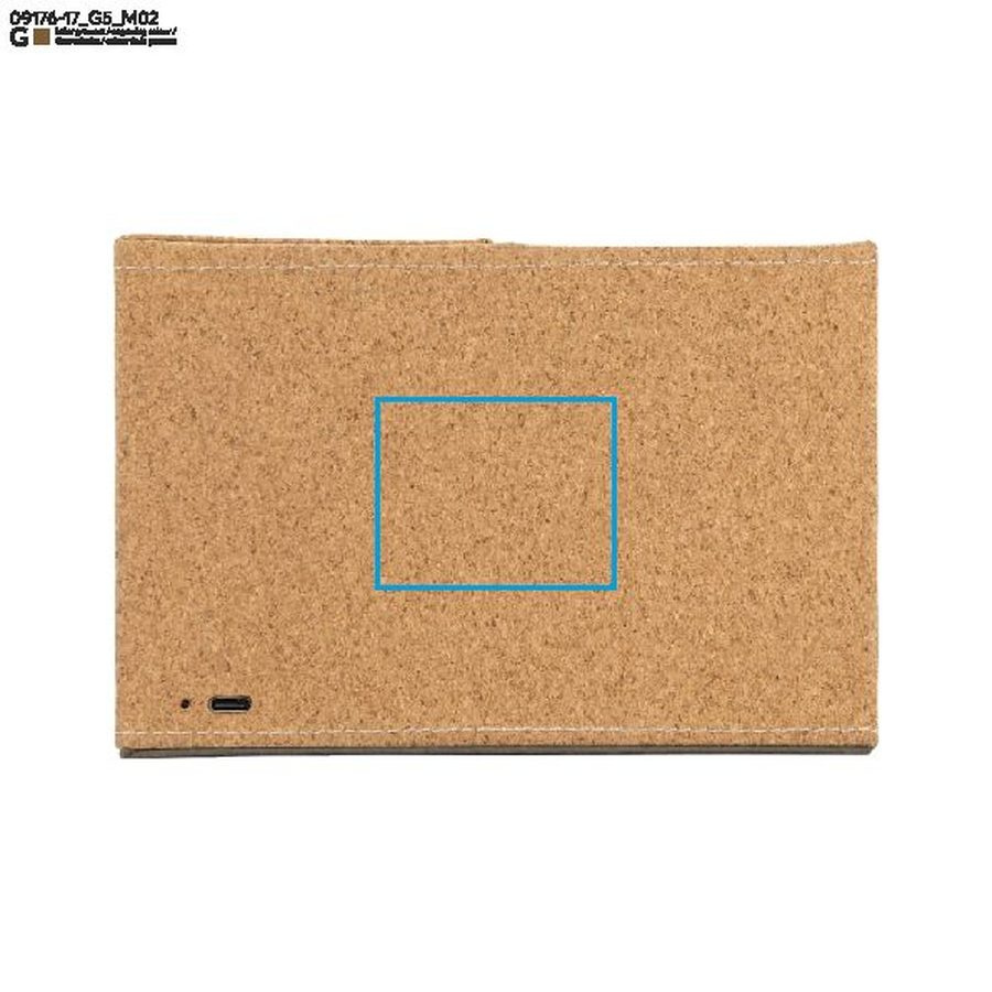 Настольный органайзер с индукционным зарядным устройством COVBI: Print area back · Laser engraving