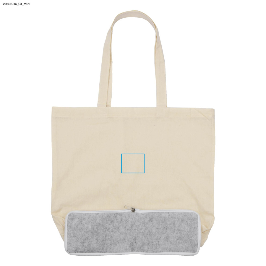 Sac de courses pliable FLIN 120 g: Zone de marquage avant · DTF