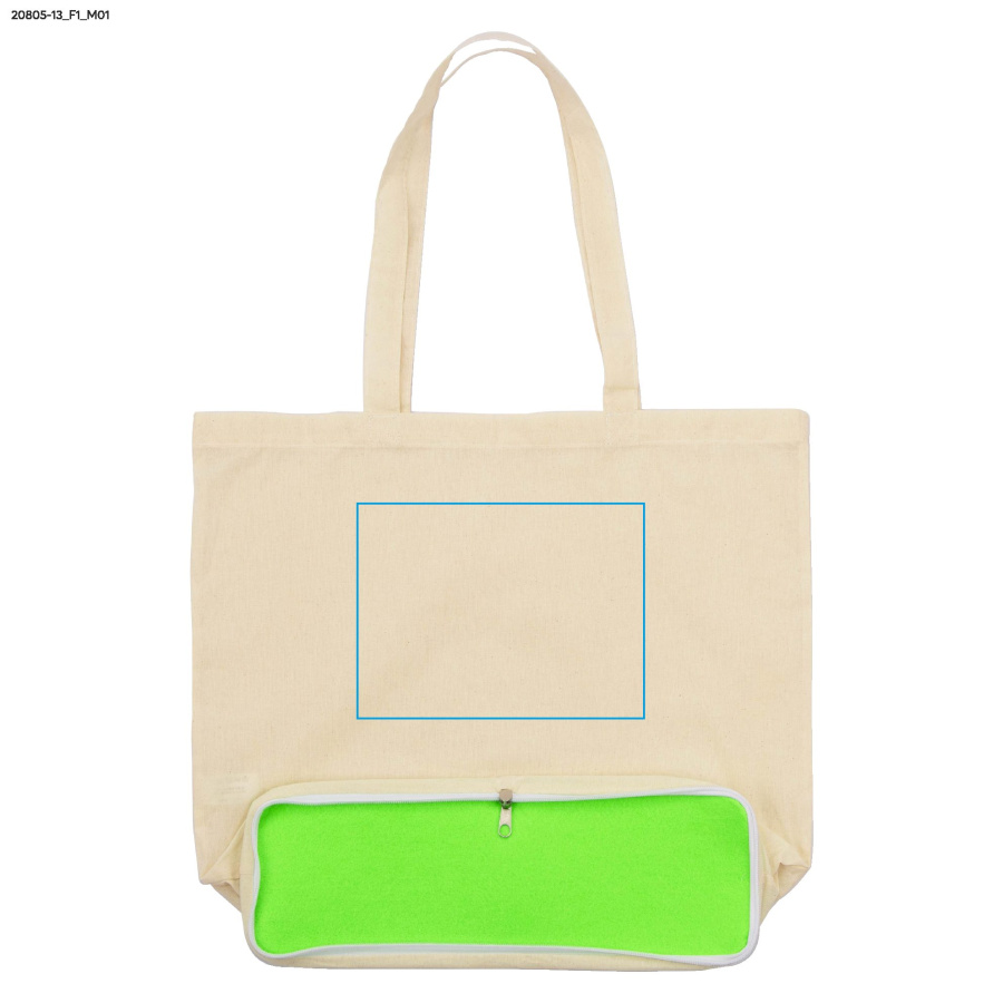 Sac de courses pliable FLIN 120 g: Zone de marquage avant · Transfert sérigraphique