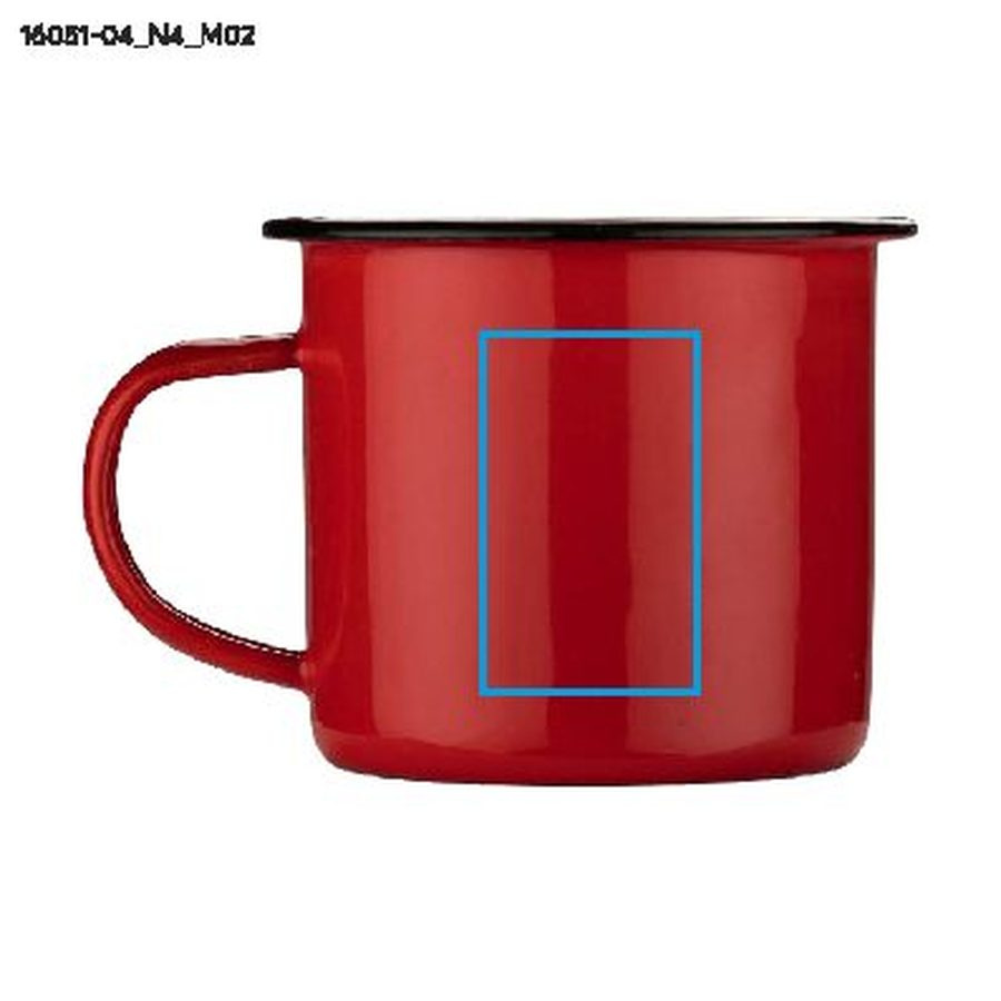 Mug émaillé EMAL 300 ml: Zone de marquage arrière · Tampographie