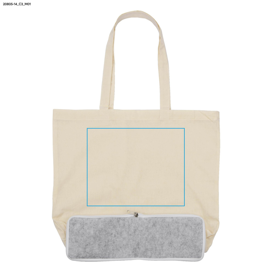 Sac de courses pliable FLIN 120 g: Zone de marquage avant · DTF