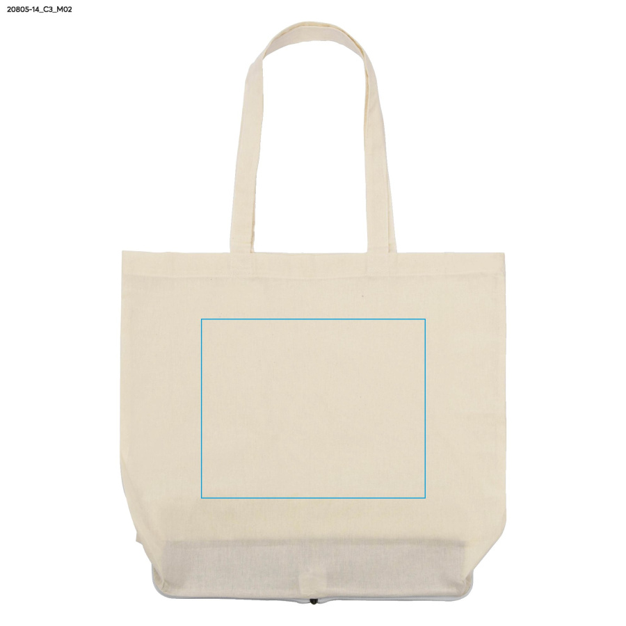 Sac de courses pliable FLIN 120 g: Zone de marquage arrière · DTF