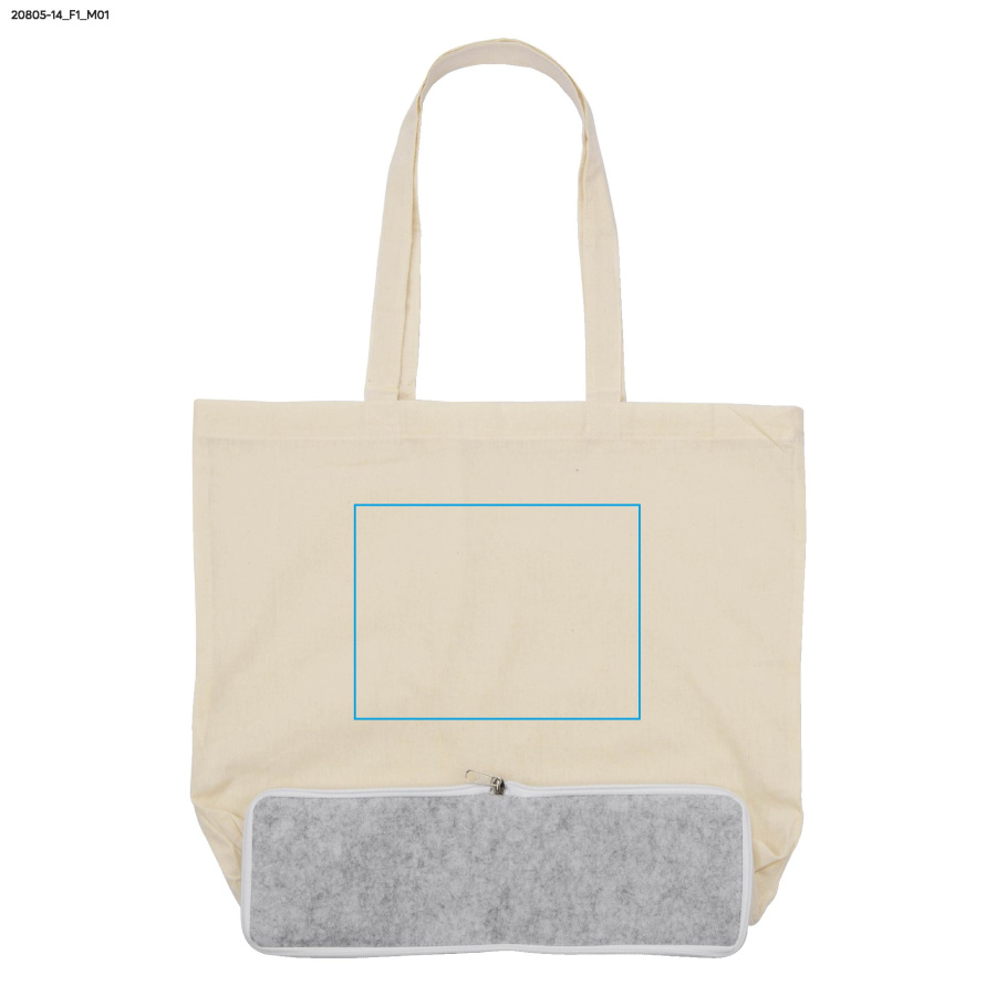Sac de courses pliable FLIN 120 g: Zone de marquage avant · Transfert sérigraphique