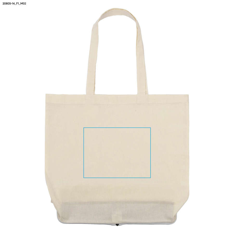 Sac de courses pliable FLIN 120 g: Zone de marquage arrière · Transfert sérigraphique