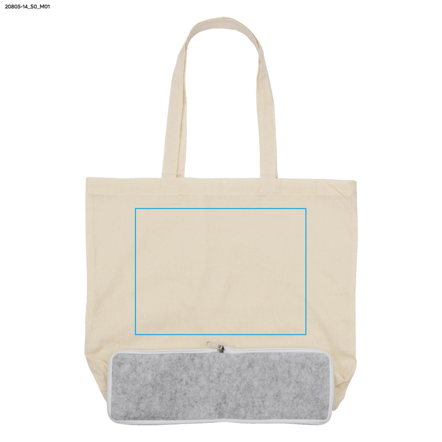 Sac de courses pliable FLIN 120 g: Zone de marquage avant · Sérigraphie