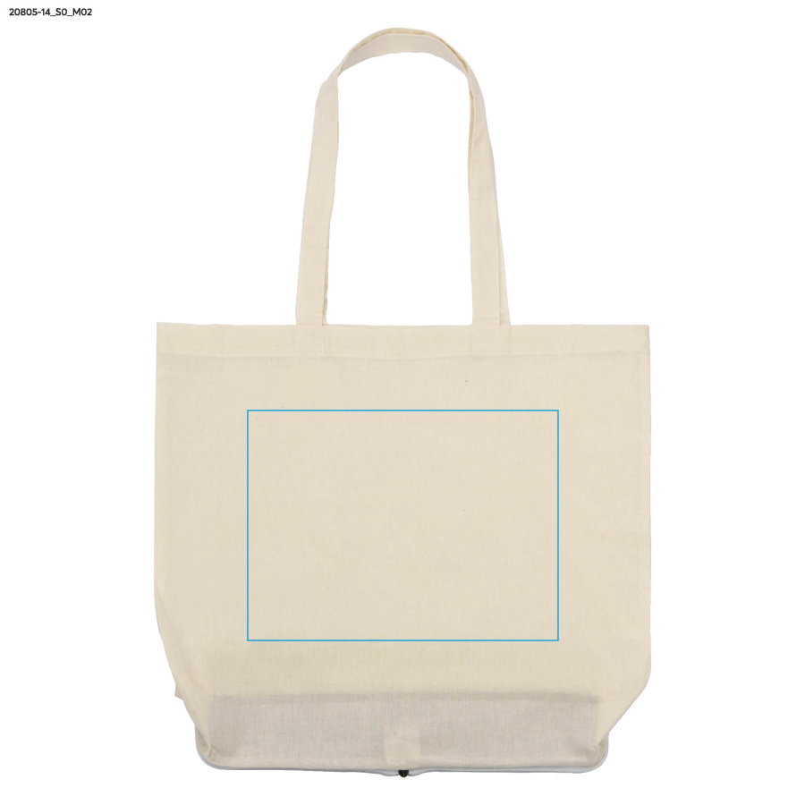 Sac de courses pliable FLIN 120 g: Zone de marquage arrière · Sérigraphie