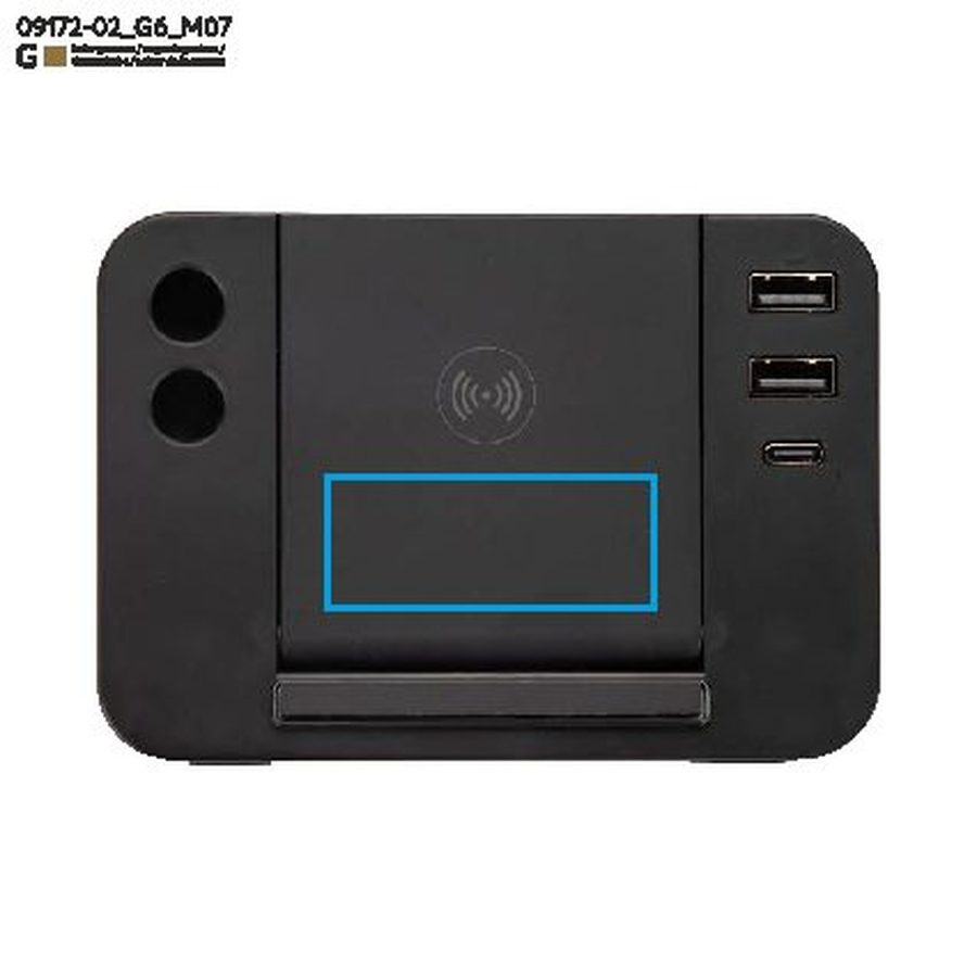 CLOCKI – réveil avec chargeur à induction: Zone de marquage top · Gravure laser