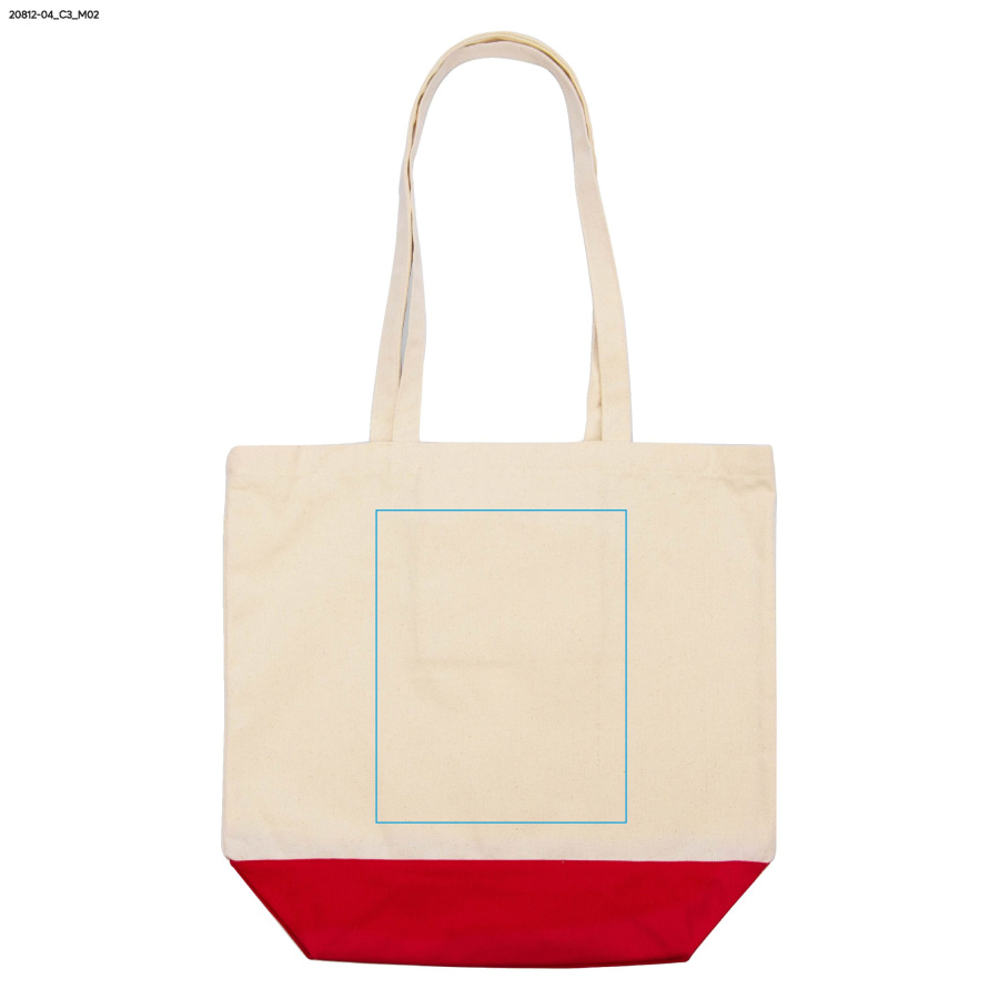 Sac en coton VIBO 340 g: Zone de marquage arrière · DTF