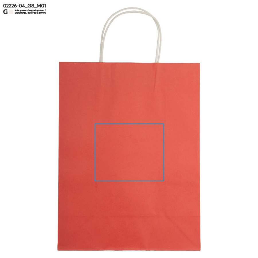 Sac cadeau ZIBO: Zone de marquage avant · Gravure laser