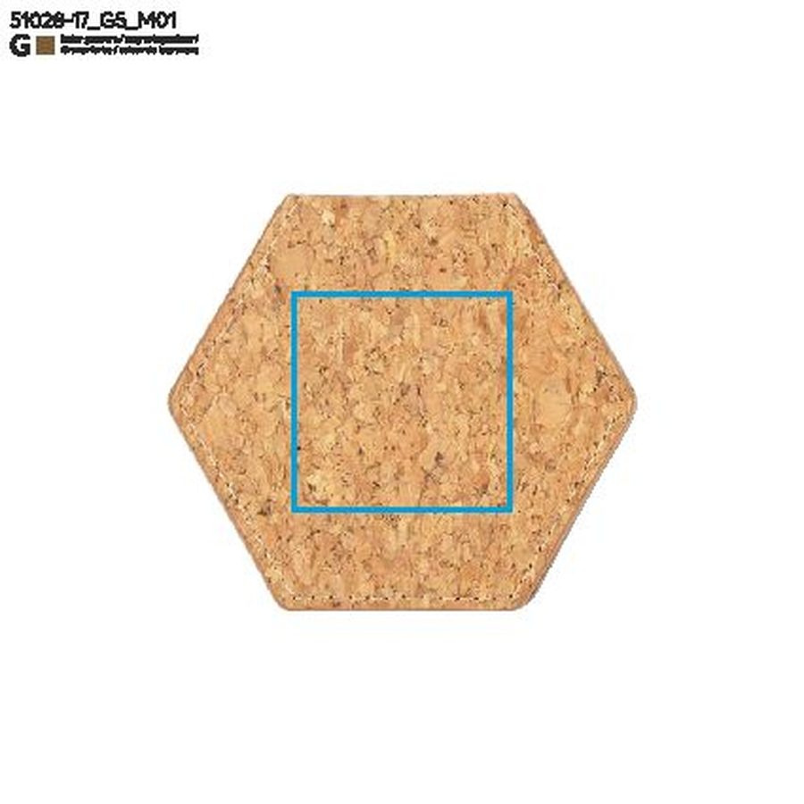 SARI – miroir en liège: Zone de marquage avant · Gravure laser