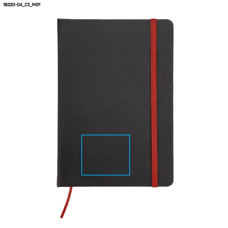 Carnet quadrillé KORYO A5: Zone de marquage avant · DTF