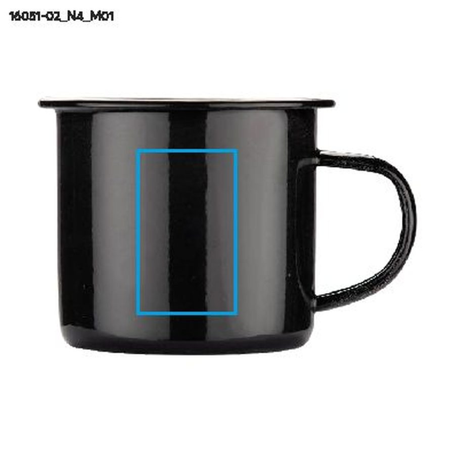 Mug émaillé EMAL 300 ml: Zone de marquage avant · Tampographie