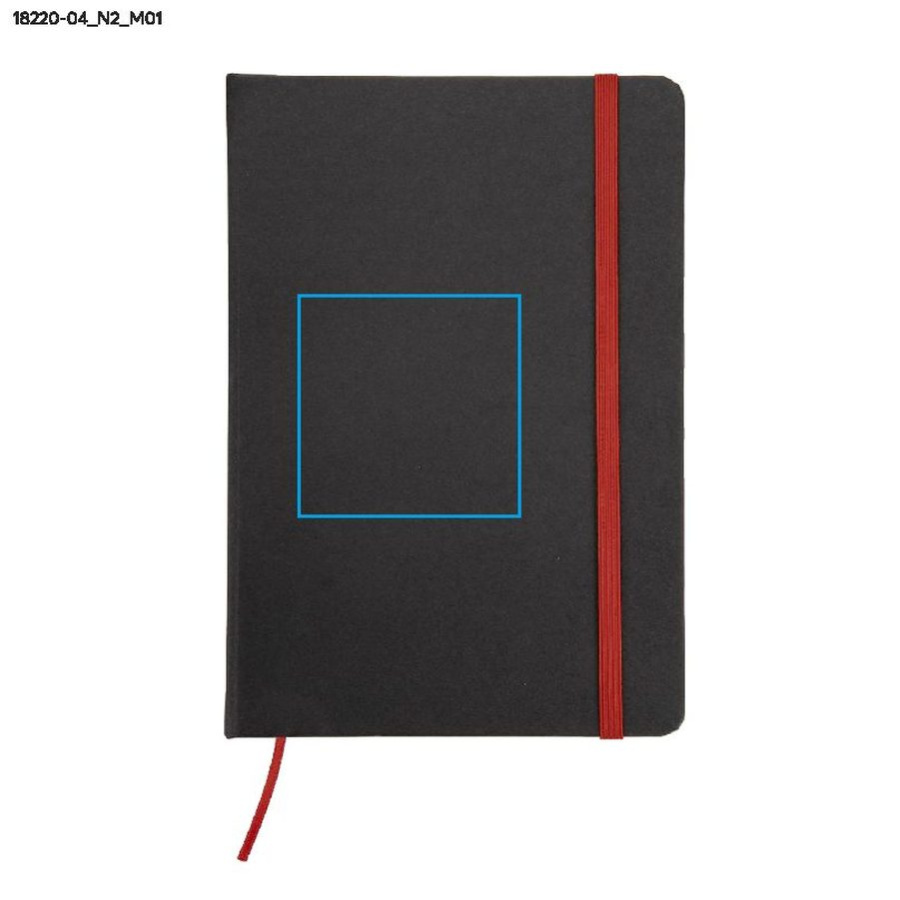 Carnet quadrillé KORYO A5: Zone de marquage avant · Tampographie