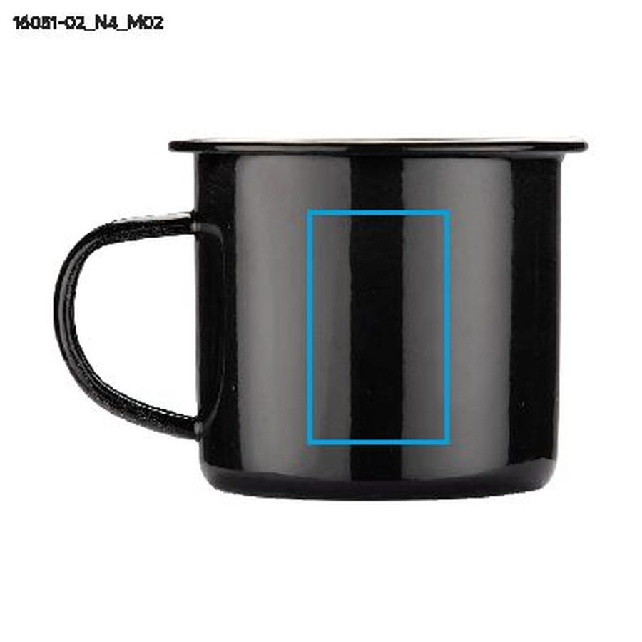 Mug émaillé EMAL 300 ml: Zone de marquage arrière · Tampographie