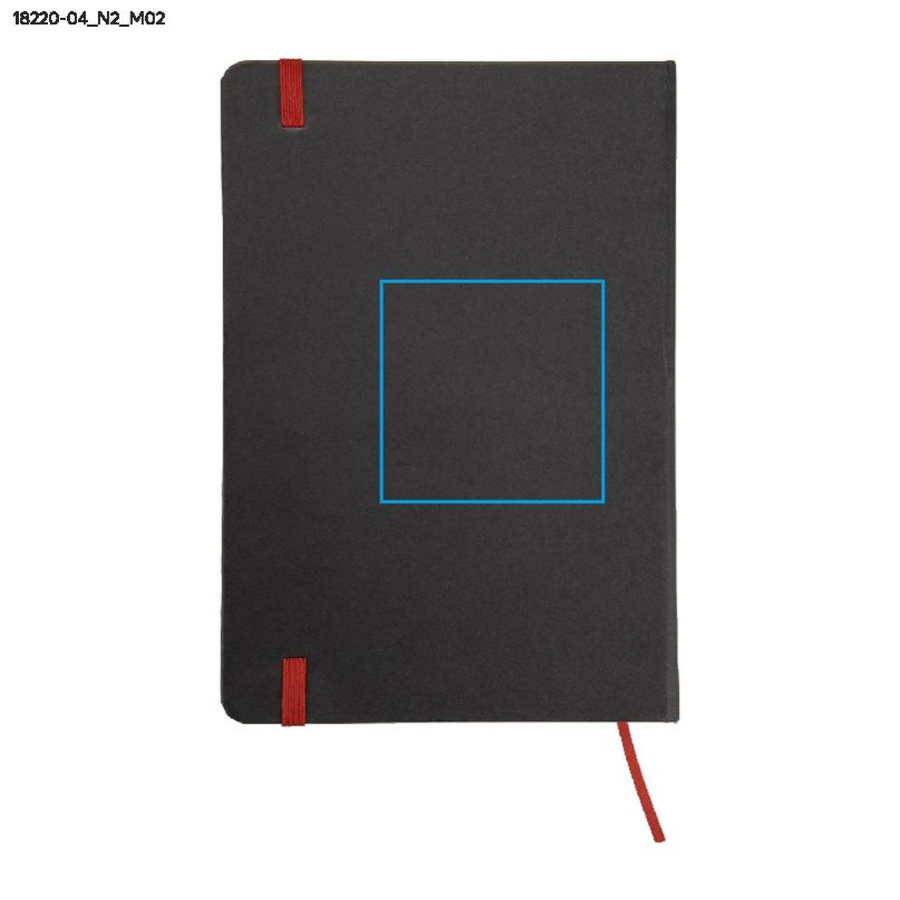 Carnet quadrillé KORYO A5: Zone de marquage arrière · Tampographie