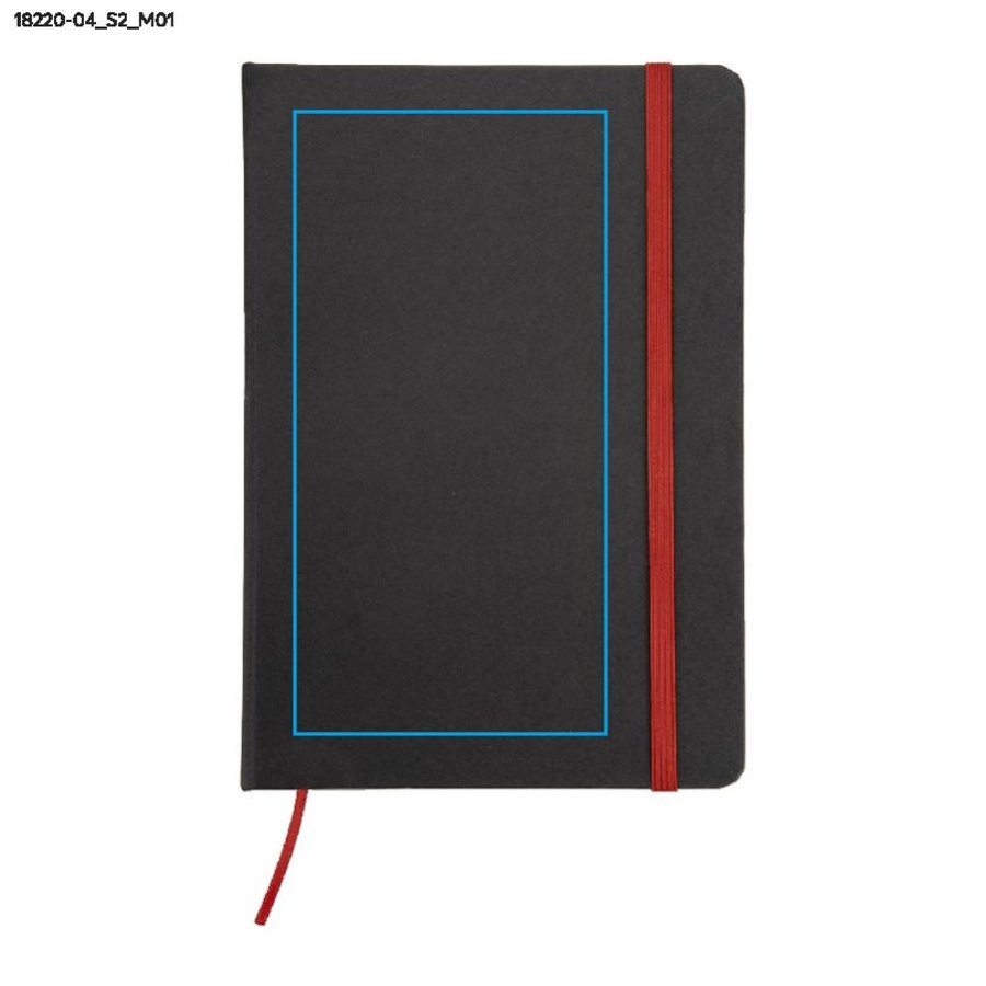 Carnet quadrillé KORYO A5: Zone de marquage avant · Sérigraphie