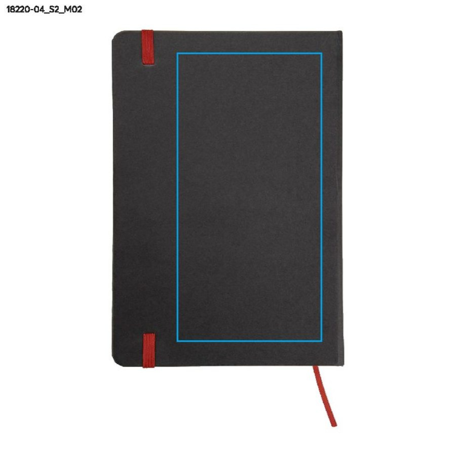 Carnet quadrillé KORYO A5: Zone de marquage arrière · Sérigraphie
