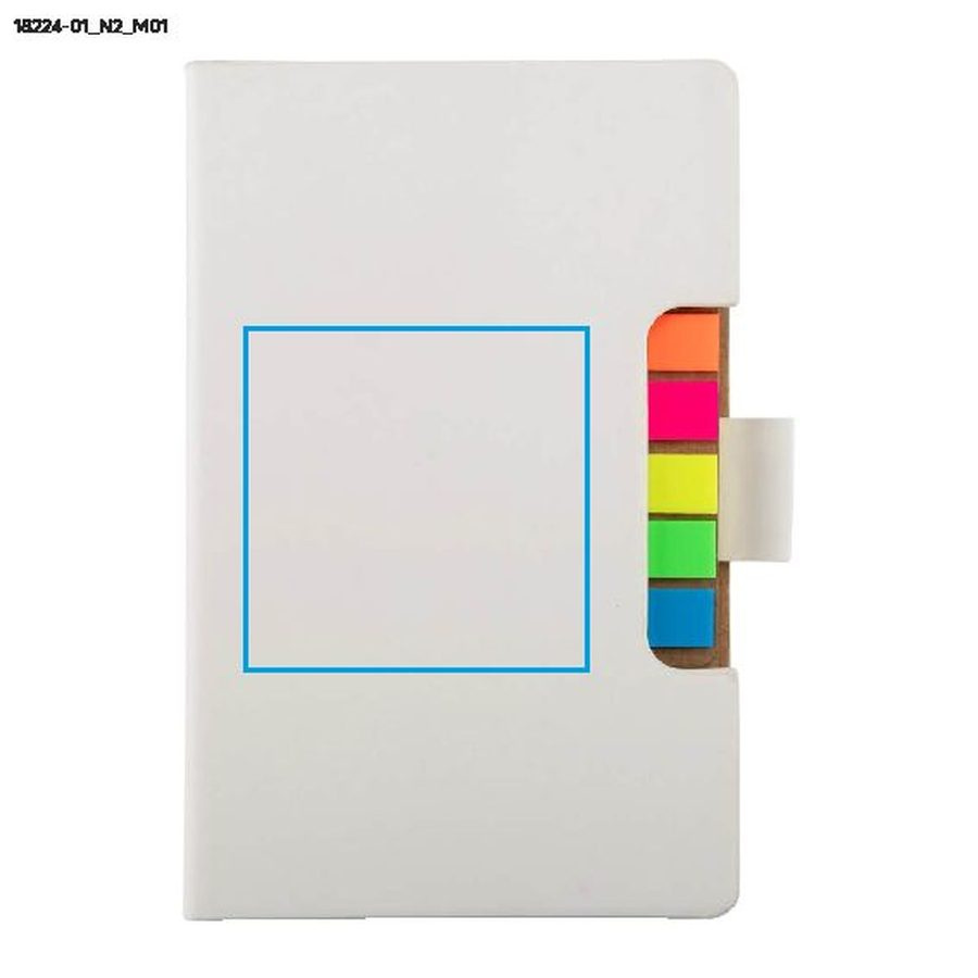 Carnet STIKLO A6 avec notes adhésives: Zone de marquage avant · Tampographie