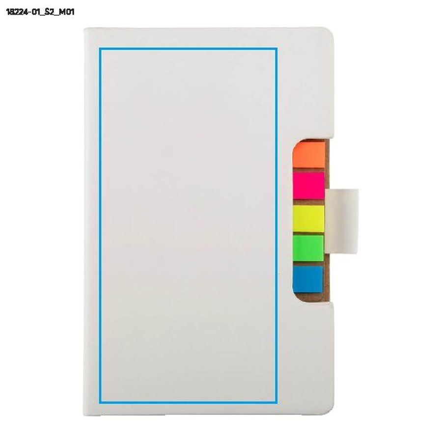 Carnet STIKLO A6 avec notes adhésives: Zone de marquage avant · Sérigraphie