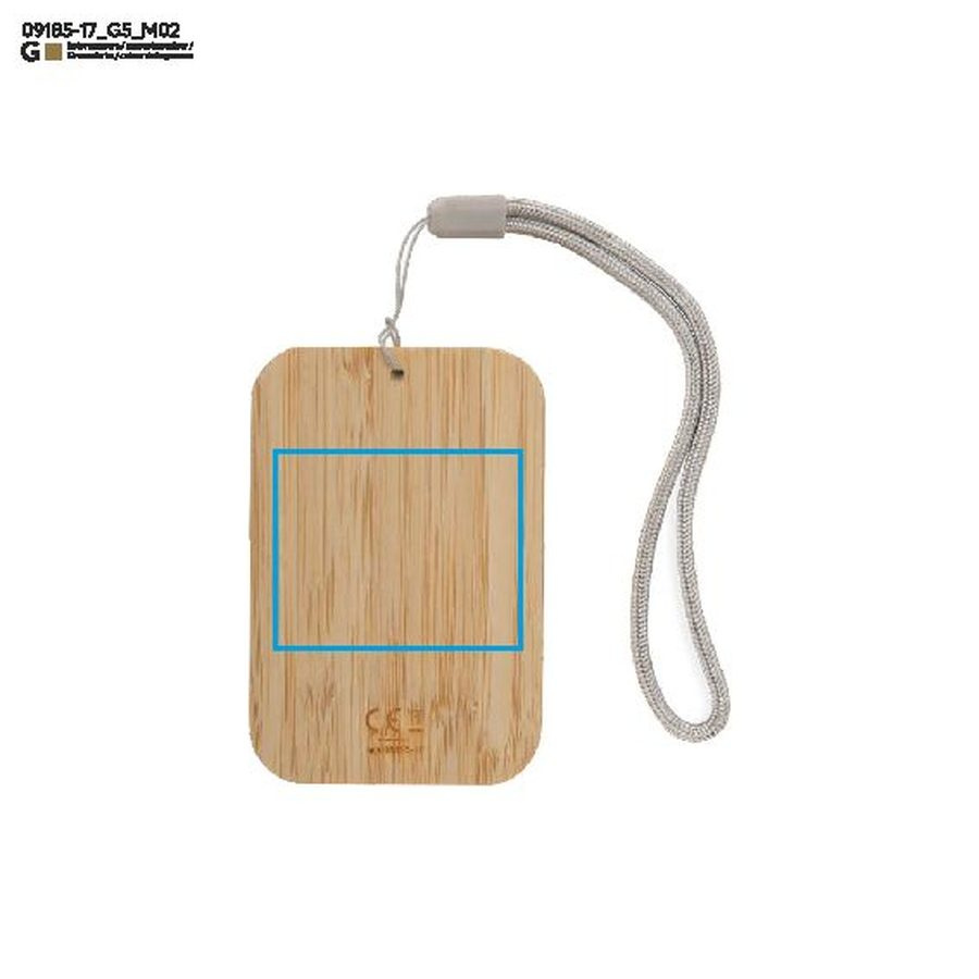 Uzlādes kabeļu komplekts ar induktīvo lādētāju BUMO: Print area top, front · Laser engraving