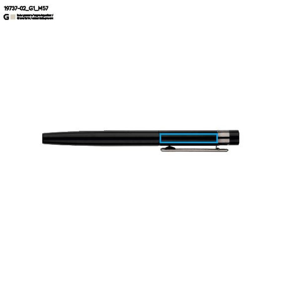ZILE – parure d’écriture: Zone de marquage du stylo-plume ou du roller, Dessus, Face avant · Gravure laser