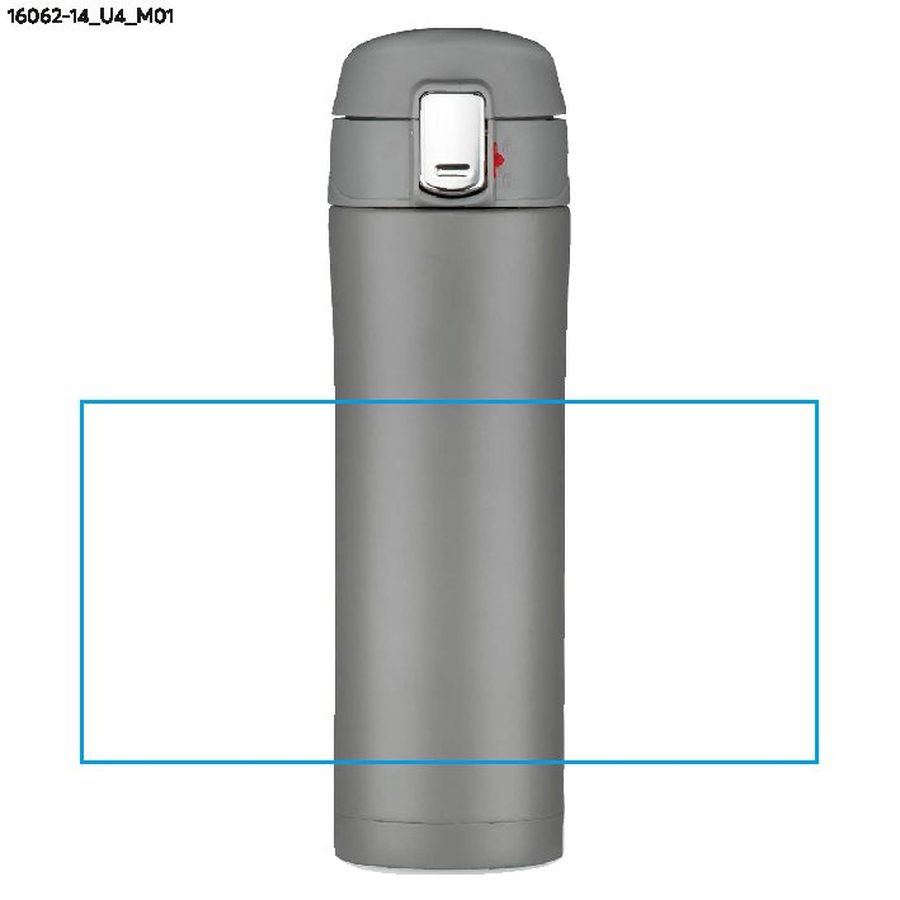 Mug isotherme LOCK MAT de 440 ml: Zone de marquage avant · Impression UV
