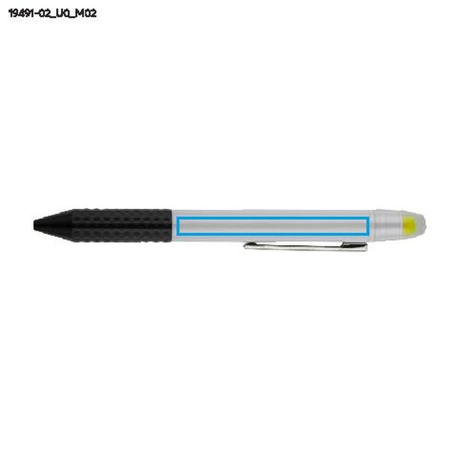 Stylo à bille et surligneur FLUO: Zone de marquage arrière · Impression UV