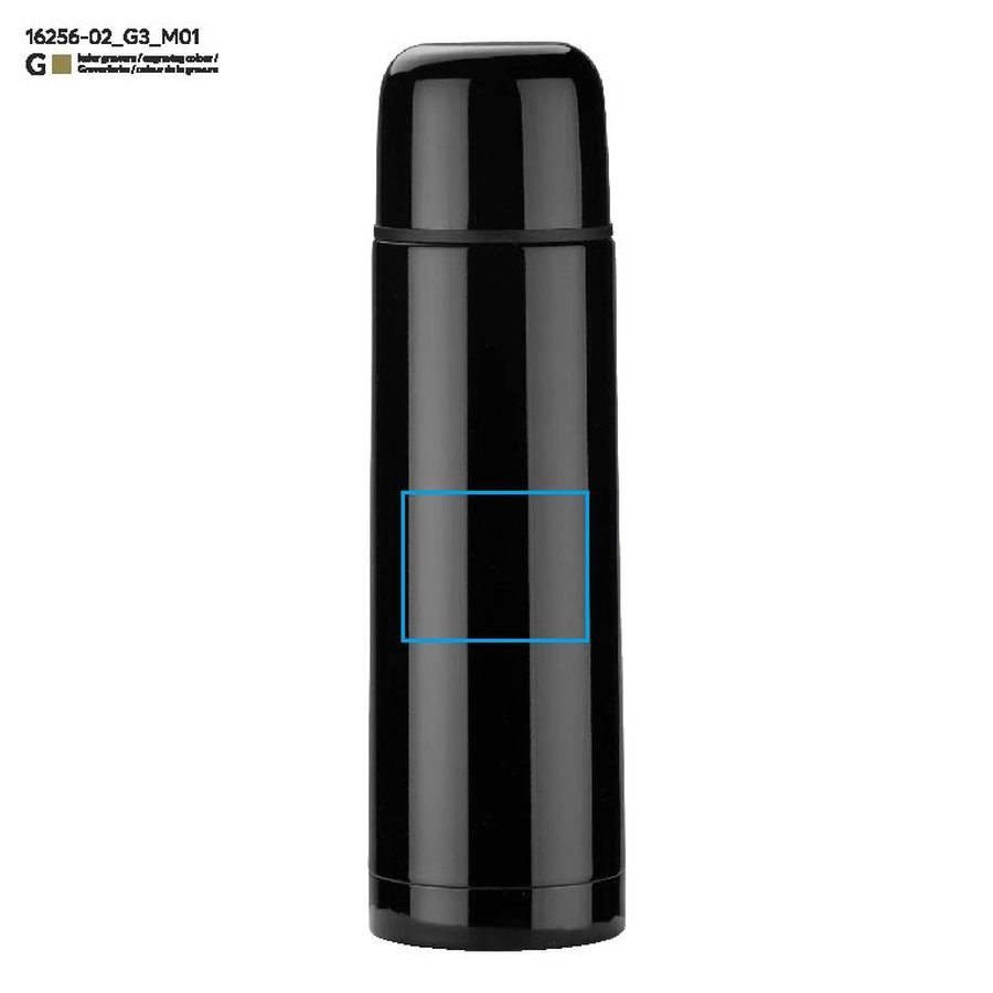 Thermos VARMO de 500 ml: Zone de marquage avant · Gravure laser
