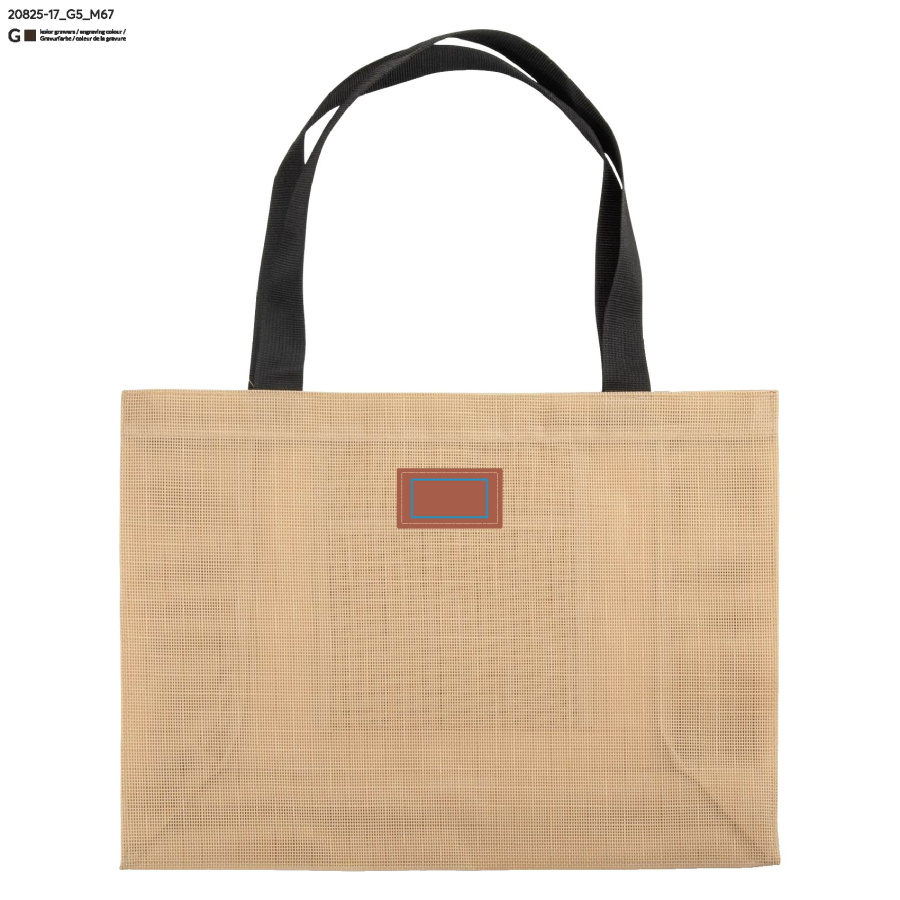 BAZA – sac de plage: Écusson avant du sac — gravure laser