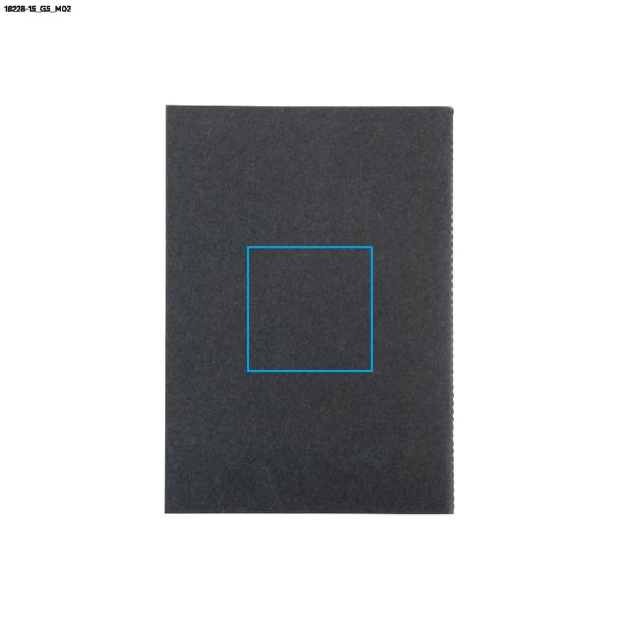 Carnet DENIM A5: Zone de marquage arrière · Gravure laser