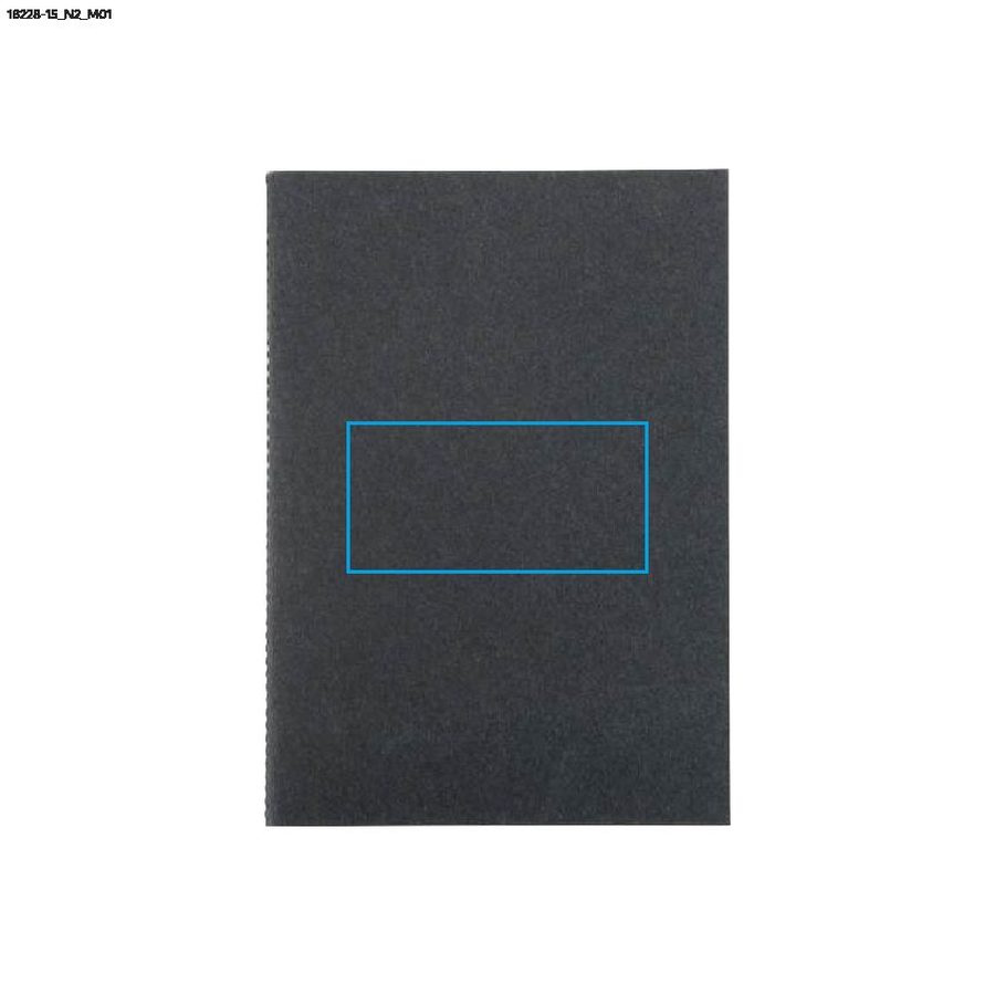 Carnet DENIM A5: Zone de marquage avant · Tampographie
