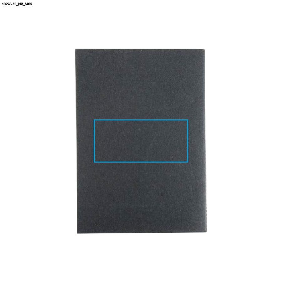 Carnet DENIM A5: Zone de marquage arrière · Tampographie