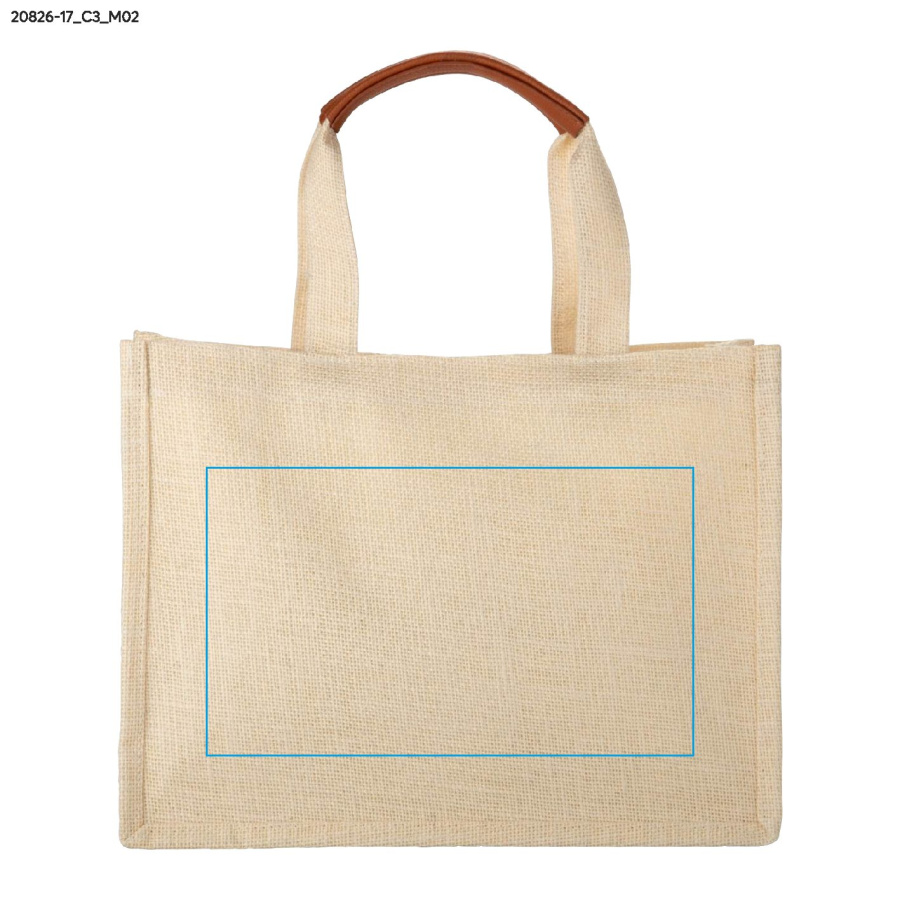 JUNA – sac en jute: Zone de marquage arrière · DTF