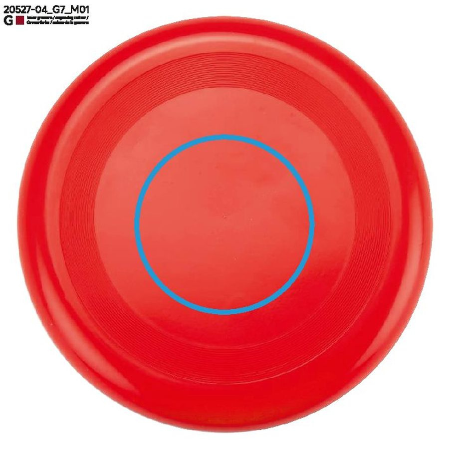 Disque volant ZING de 23 cm: Zone de marquage avant · Gravure laser