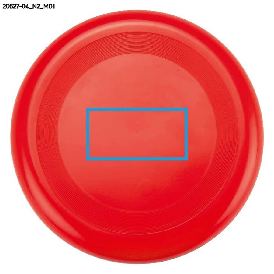 Disque volant ZING de 23 cm: Zone de marquage avant · Tampographie